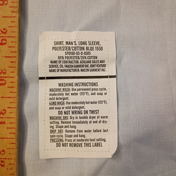 DSCP Wings Collection US Air Force Uniform Button Up Shirt Mens Size 16 35 Blue - Picture 6 of 9